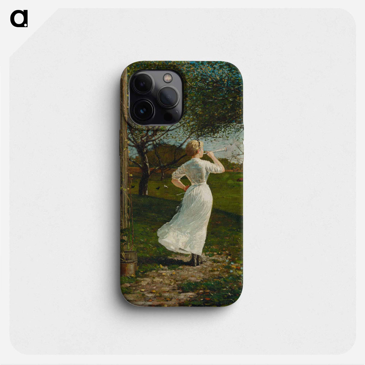 The Dinner Horn, Blowing the Horn at Seaside - Winslow Homer Phone Case.