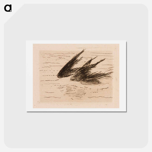 アートポストカード-Swallows - エドゥアール マネ Postcard.