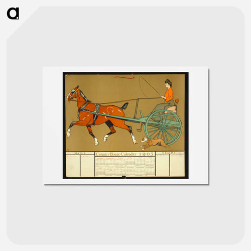 Country House calendar print in high resolution by Edward Penfield - エドワード ペンフィールド Postcard.