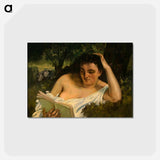 アートポストカード-A Young Woman Reading - ギュスターヴ クールベ Postcard.