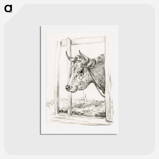 アートポストカード-Head of a cow - ジャン ベルナール Postcard.