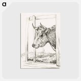 アートポストカード-Head of a cow - ジャン ベルナール Postcard.