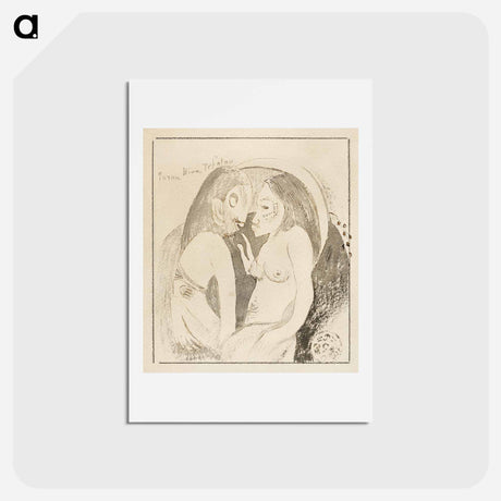 アートポストカード-Words between Goddess of the Moon and God of the Earth - ポール ゴーギャン Postcard.