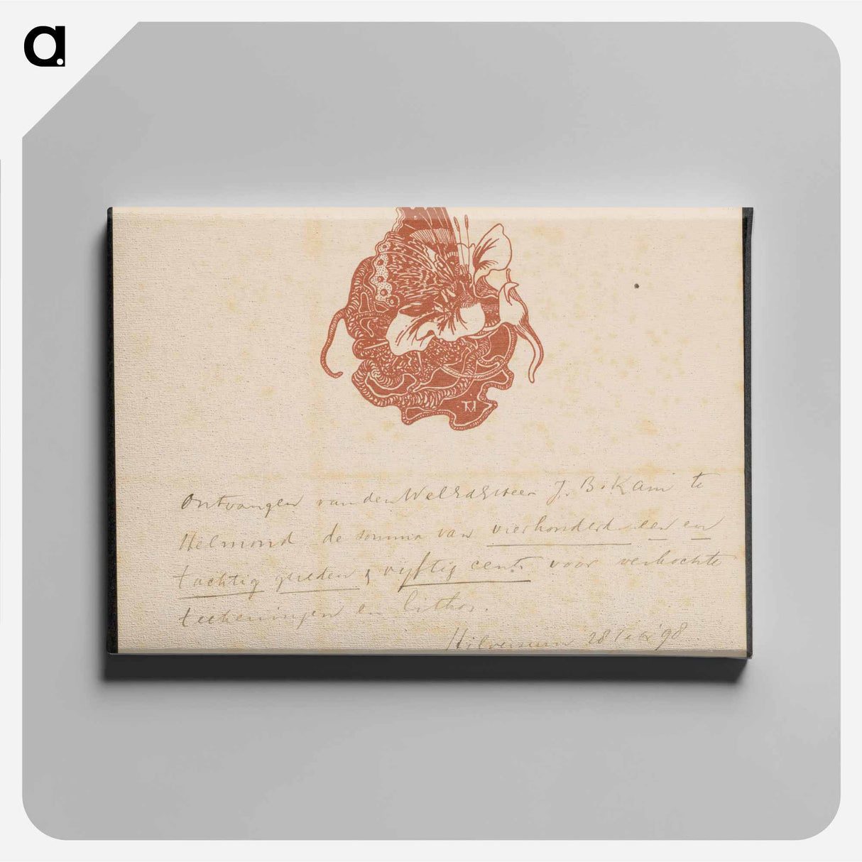 Ontvangstbewijs aan J.B. Kam by Theo van Hoytema - テオ ヴァン ホイテマ Canvas.