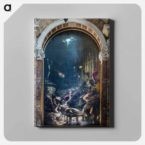 アートパネル-The Martyrdom of St. Lawrence - ティツィアーノ ヴェチェッリオ Canvas.
