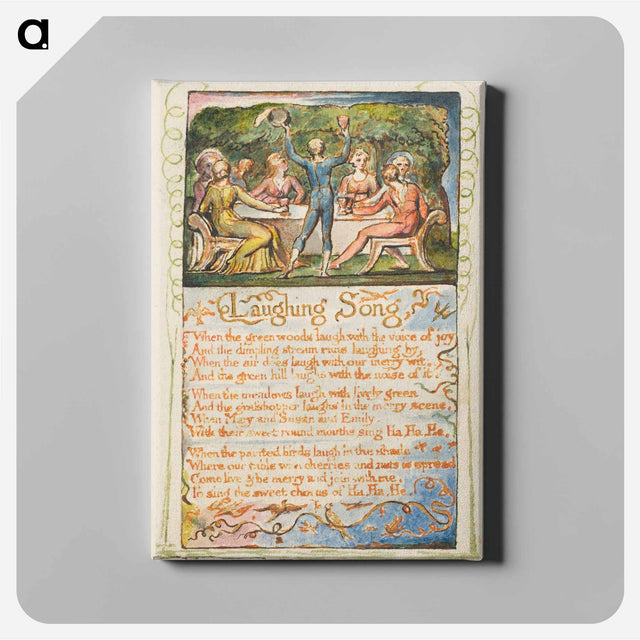 アートパネル-Songs of Innocence and of Experience: Laughing Song - ウィリアム ブレイク Canvas.