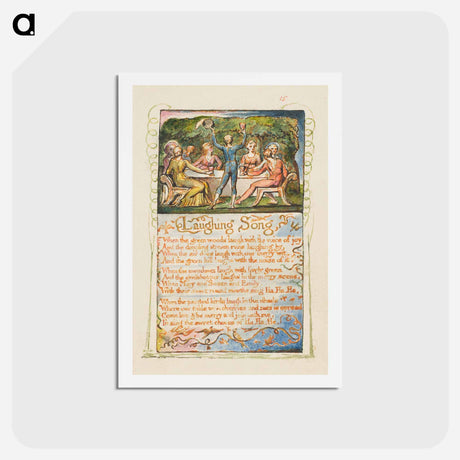 アートポストカード-Songs of Innocence and of Experience: Laughing Song - ウィリアム ブレイク Postcard.