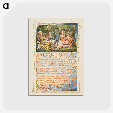 アートポストカード-Songs of Innocence and of Experience: Laughing Song - ウィリアム ブレイク Postcard.