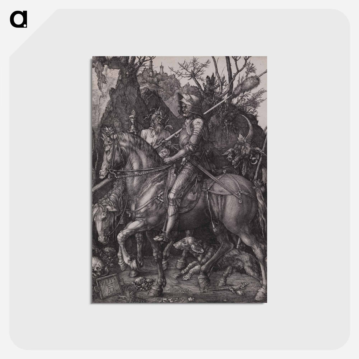 アートポストカード-Knight, Death, and the Devil - アルブレヒト デューラー Postcard.