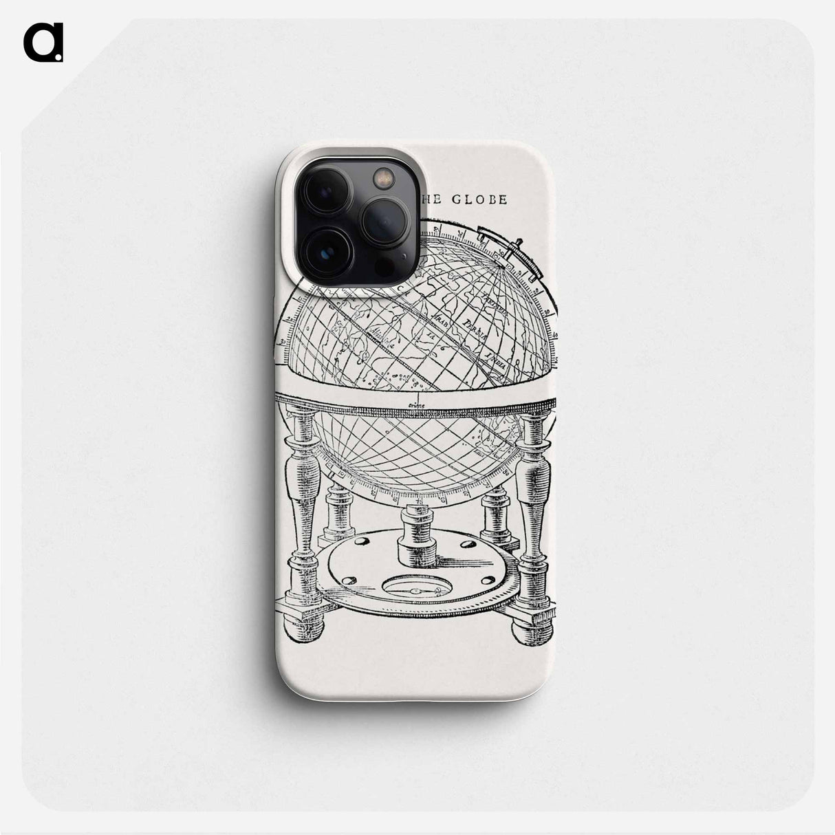 A drawing of Emery Molyneux's terrestrial globe - アンティーク地図 Phone Case.