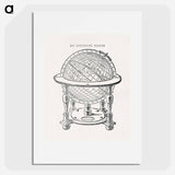 A drawing of Emery Molyneux's terrestrial globe - アンティーク地図 Poster.