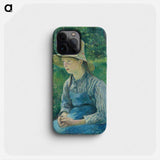 Peasant Girl with a Straw Hat - Camille Pissarro Phone Case.