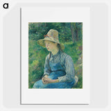 Peasant Girl with a Straw Hat - Camille Pissarro Poster.