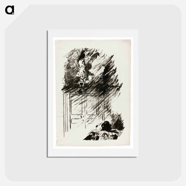 アートポストカード-The Raven on the Bust of Pallas - エドゥアール マネ Postcard.