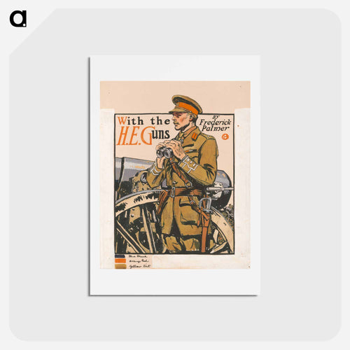 With the H.E. guns, by Frederick Palmer - エドワード ペンフィールド Postcard.