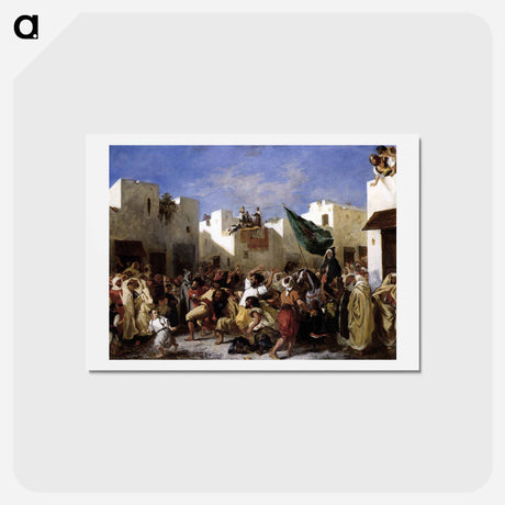 アートポストカード-Fanatics of Tangier - ウジェーヌ ドラクロワ Postcard.