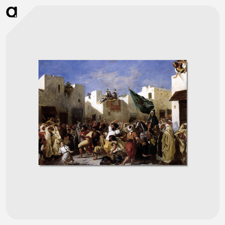 アートポストカード-Fanatics of Tangier - ウジェーヌ ドラクロワ Postcard.
