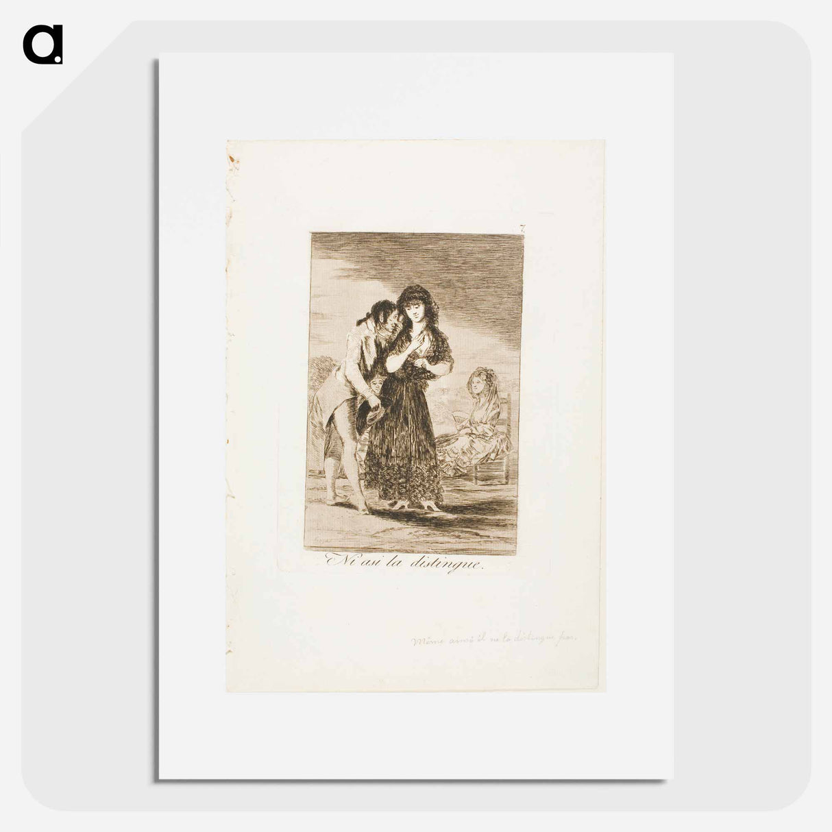 Even Thus He Cannot Make Her Out - Francisco de Goya Poster.