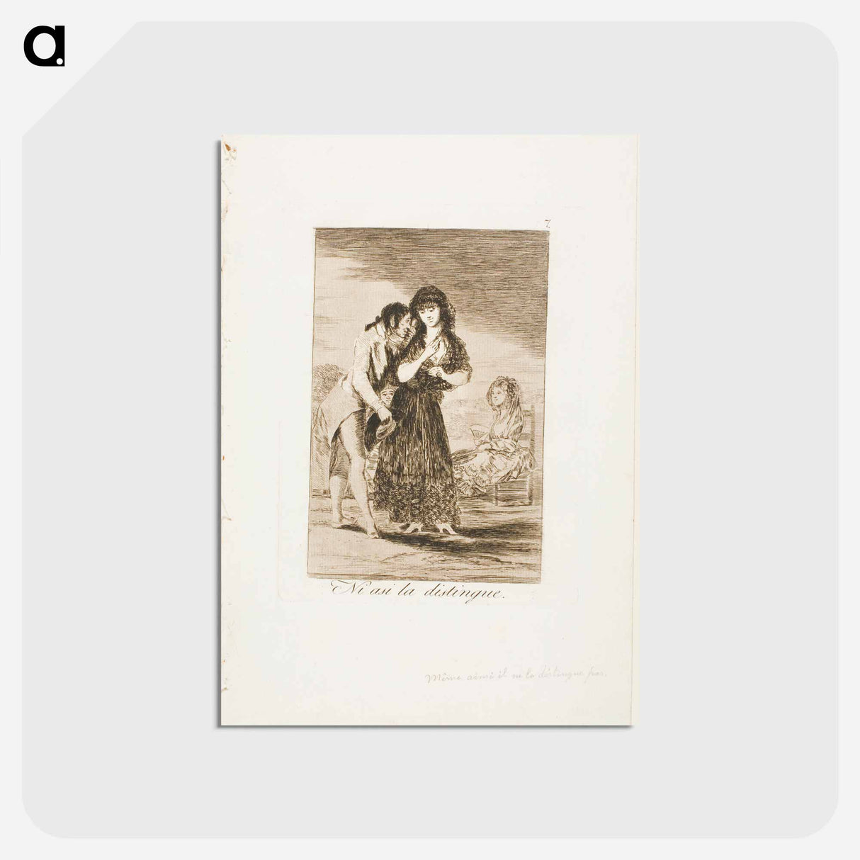 アートポストカード-Even Thus he Cannot Make Her Out - フランシスコ デ ゴヤ Postcard.