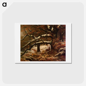 アートポストカード-Deer Shelter - ギュスターヴ クールベ Postcard.