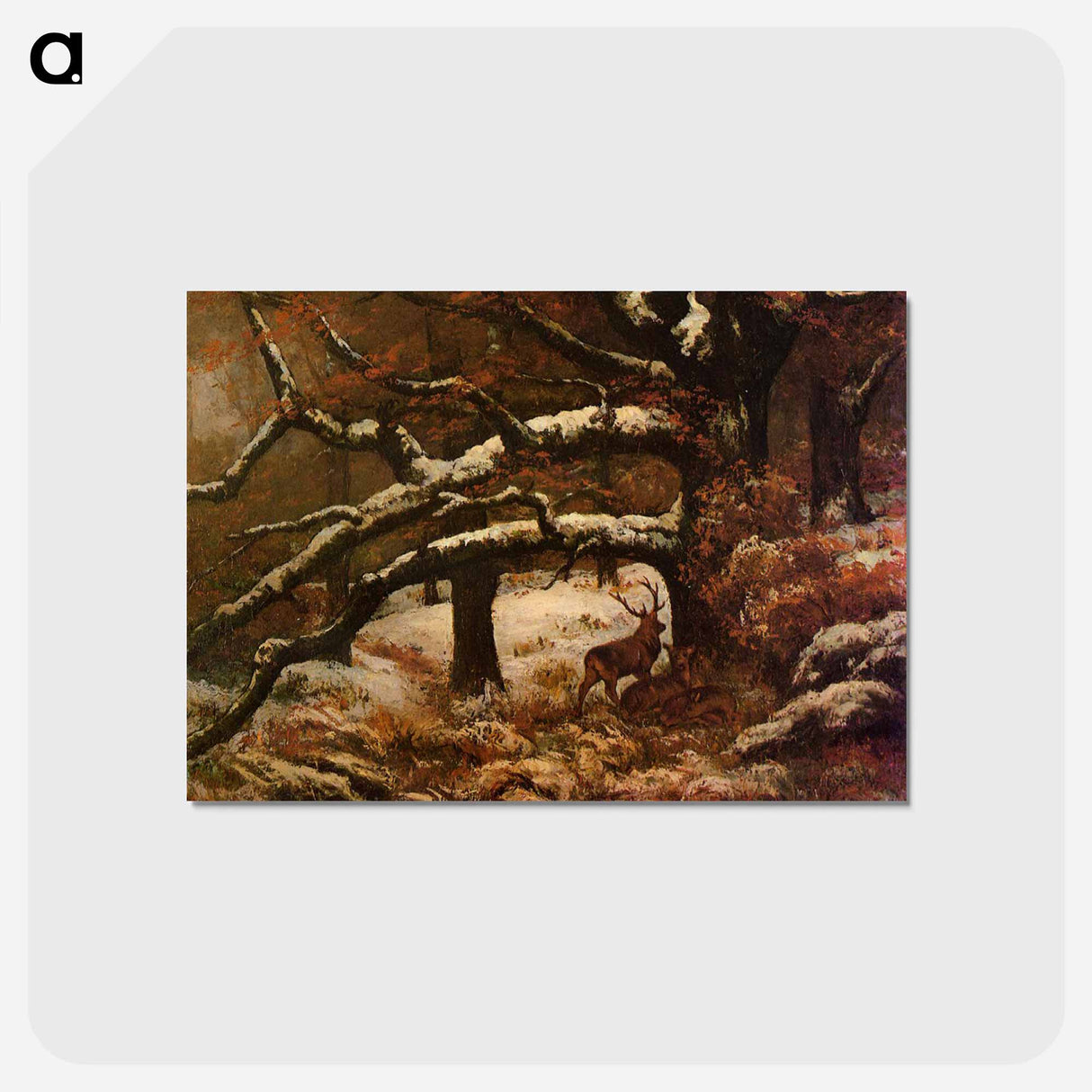 Deer Shelter - ギュスターヴ クールベ Postcard.