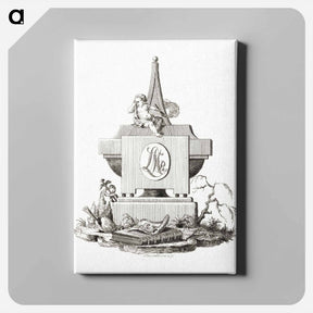 アートパネル-Gravestone with mourning angel - ジャン ベルナール Canvas.