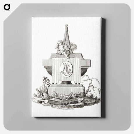 アートパネル-Gravestone with mourning angel - ジャン ベルナール Canvas.