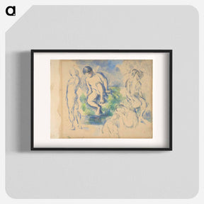 アートポスター-Bathers (recto); Still Life (verso) - ポール セザンヌ Poster.