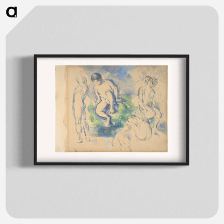 アートポスター-Bathers (recto); Still Life (verso) - ポール セザンヌ Poster.