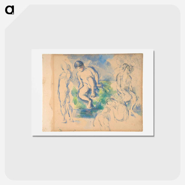 アートポストカード-Bathers (recto); Still Life (verso) - ポール セザンヌ Postcard.