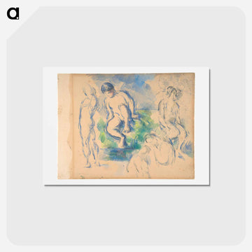 Bathers (recto); Still Life (verso) - ポール セザンヌ Postcard.