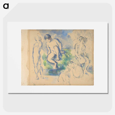 アートポスター-Bathers (recto); Still Life (verso) - ポール セザンヌ Poster.