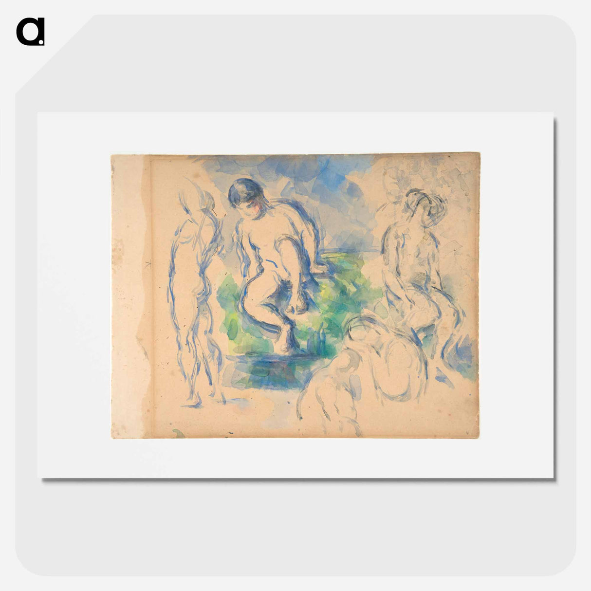 Bathers (recto); Still Life (verso) - Paul Cezanne Poster.