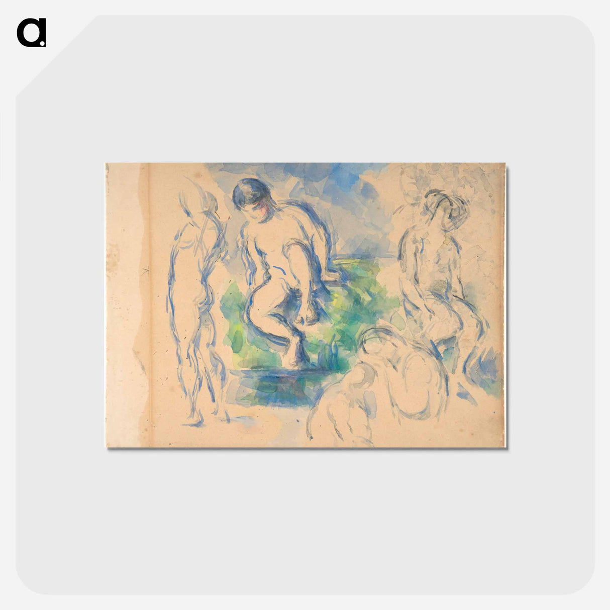アートポストカード-Bathers (recto); Still Life (verso) - ポール セザンヌ Postcard.
