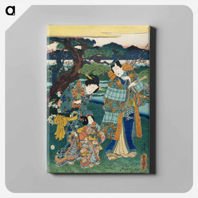 アートパネル-Viewing Plum Blossoms
 - 歌川 国貞 Canvas.