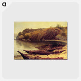 アートポストカード-Canoes - アルバート ビアスタット Postcard.