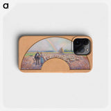 Shepherds in the Fields with Rainbow - Camille Pissarro Phone Case.