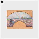 アートポストカード-Shepherds in the Fields with Rainbow - カミーユ ピサロ Postcard.