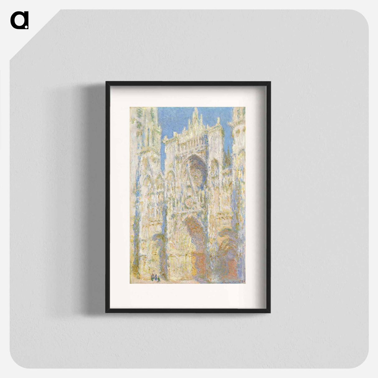 Rouen Cathedral, West Façade, Sunlight - クロード モネ Poster.