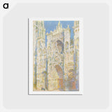 Rouen Cathedral, West Façade, Sunlight - クロード モネ Postcard.