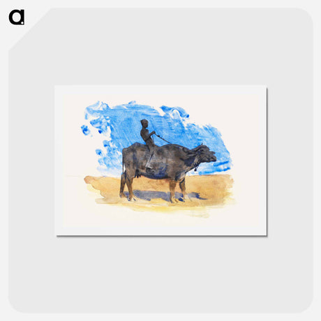 アートポストカード-Boy on Water Buffalo - ジョン シンガー サージェント Postcard.