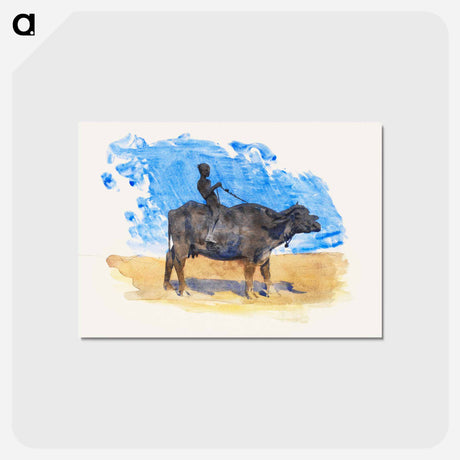 アートポストカード-Boy on Water Buffalo - ジョン シンガー サージェント Postcard.