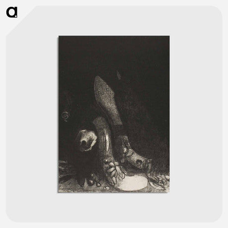アートポストカード-Flowers Fall and the Head of a Python Appears - オディロン ルドン Postcard.