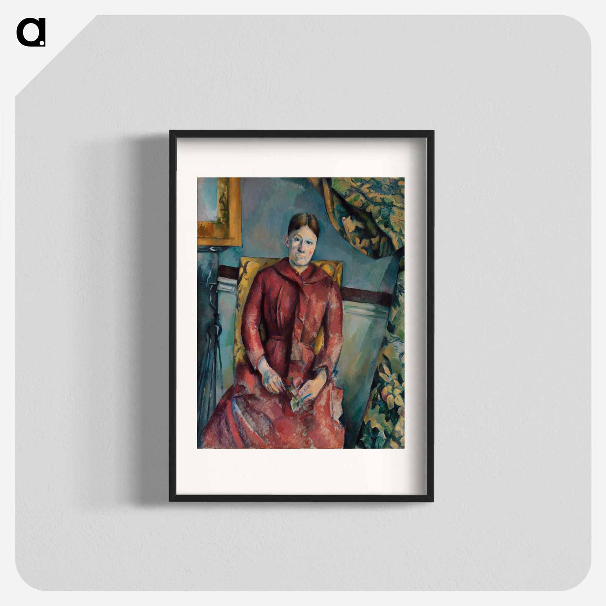 Madame Cézanne in a Red Dress by Paul Cézanne - ポール セザンヌ Poster.