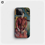 Madame Cézanne in a Red Dress by Paul Cézanne - ポール セザンヌ Phone Case.