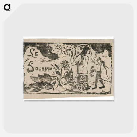 アートポストカード-Tahitians, Flowers, and Leaves - ポール ゴーギャン Postcard.