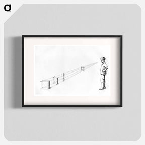 アートポスター-Eakins Perspective Study Of Boy Viewing Object - トーマス エイキンズ Poster.