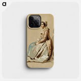 Istuva nainen, malliharjoitelma - アルバート エーデルフェルト Phone Case.