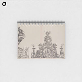 アートメモ帳-The Pinnacle of the Right Portal; and a Trumpeter and Standard from the Central Portal, from the Arch of Honor - アルブレヒト デューラー Memo.