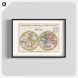 Wereldkaart Mapemonde planisphere ou carte generale du monde - アンティーク地図 Poster.